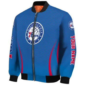 personalized philadelphia 76ers chevron arrow blue bomber jacket best selling