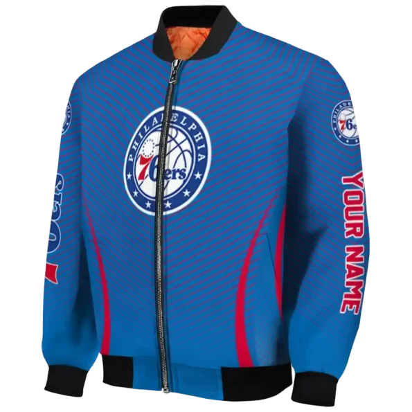 personalized philadelphia 76ers chevron arrow blue bomber jacket best selling