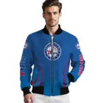 personalized philadelphia 76ers chevron arrow blue bomber jacket best selling