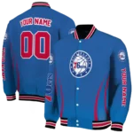 personalized philadelphia 76ers chevron arrow blue varsity jacket best selling.webp