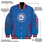personalized philadelphia 76ers chevron arrow blue varsity jacket best selling.webp