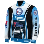 personalized philadelphia 76ers mesh effect blue black varsity jacket best selling.webp