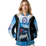 personalized philadelphia 76ers mesh effect blue black varsity jacket best selling.webp