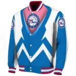 personalized philadelphia 76ers v stripes blue white varsity jacket best selling.webp
