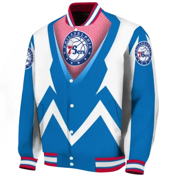 personalized philadelphia 76ers v stripes blue white varsity jacket best selling.webp