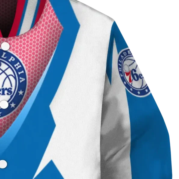 personalized philadelphia 76ers v stripes blue white varsity jacket premium grade.webp