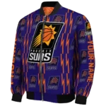 personalized phoenix suns bolt stripe purple bomber jacket best selling