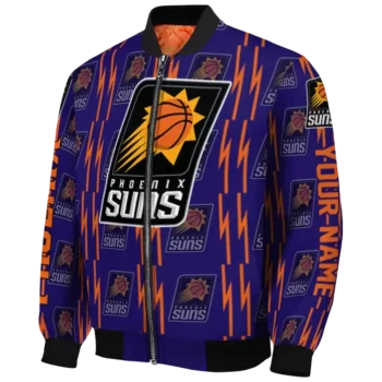 personalized phoenix suns bolt stripe purple bomber jacket best selling