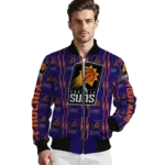 personalized phoenix suns bolt stripe purple bomber jacket best selling