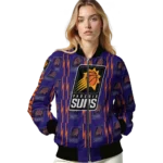 personalized phoenix suns bolt stripe purple bomber jacket best selling