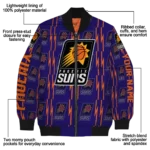 personalized phoenix suns bolt stripe purple bomber jacket best selling