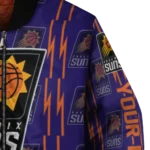personalized phoenix suns bolt stripe purple bomber jacket best selling