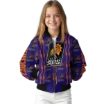 personalized phoenix suns bolt stripe purple bomber jacket best selling