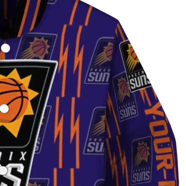 personalized phoenix suns bolt stripe purple varsity jacket premium grade.webp