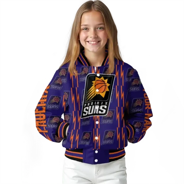 personalized phoenix suns bolt stripe purple varsity jacket top rated.webp