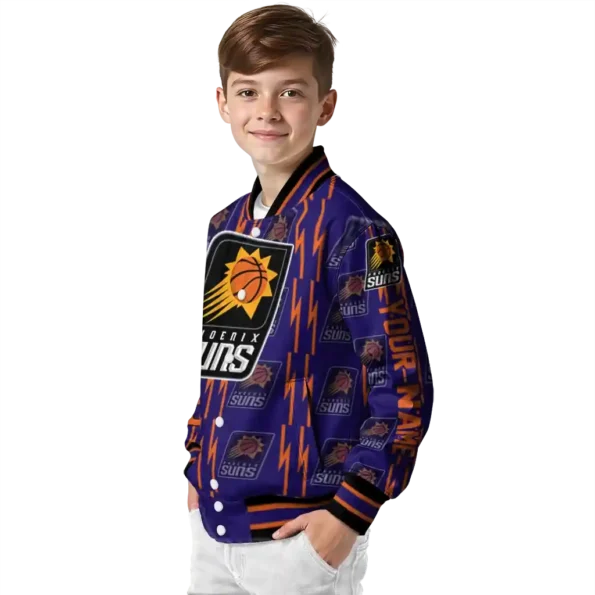 personalized phoenix suns bolt stripe purple varsity jacket trendy.webp
