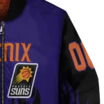 personalized phoenix suns flame border purple black bomber jacket best selling