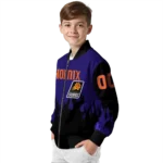 personalized phoenix suns flame border purple black bomber jacket best selling