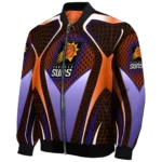 personalized phoenix suns mesh chest black bomber jacket best selling