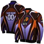 personalized phoenix suns mesh chest black bomber jacket best selling