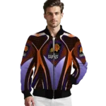personalized phoenix suns mesh chest black bomber jacket best selling