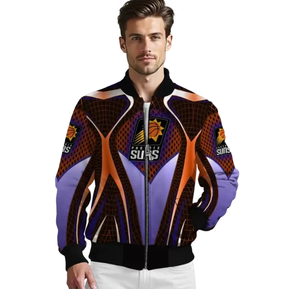 personalized phoenix suns mesh chest black bomber jacket high quality