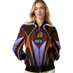 personalized phoenix suns mesh chest black bomber jacket best selling