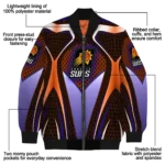 personalized phoenix suns mesh chest black bomber jacket best selling