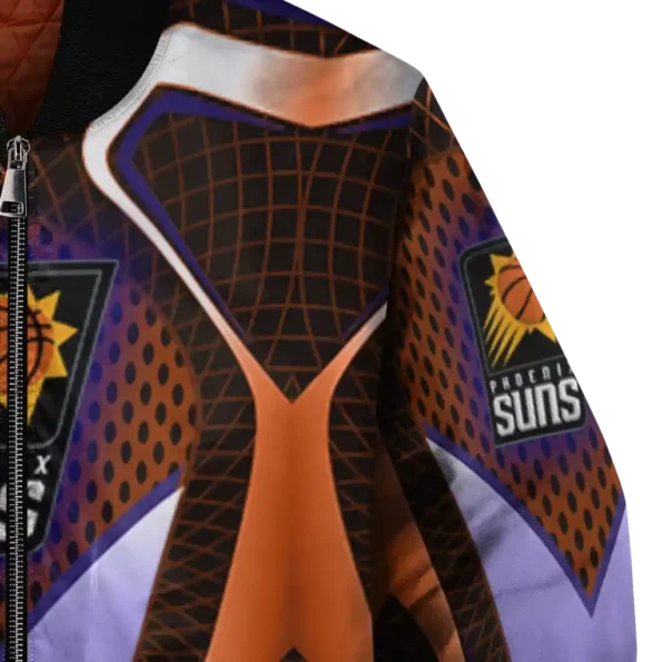 personalized phoenix suns mesh chest black bomber jacket premium grade
