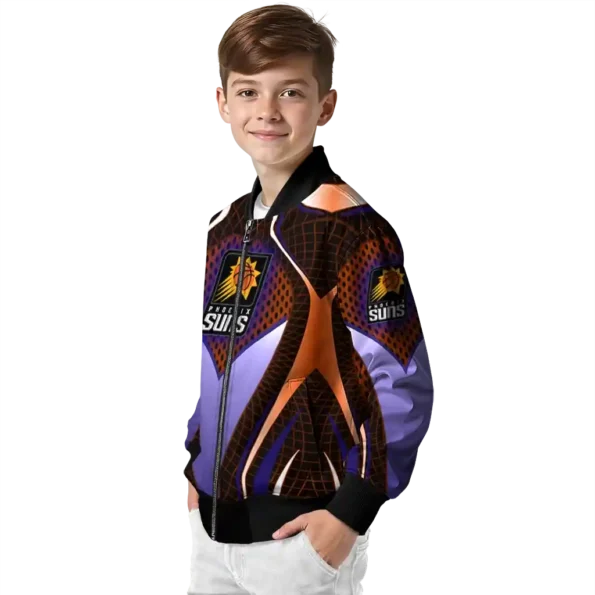 personalized phoenix suns mesh chest black bomber jacket trendy