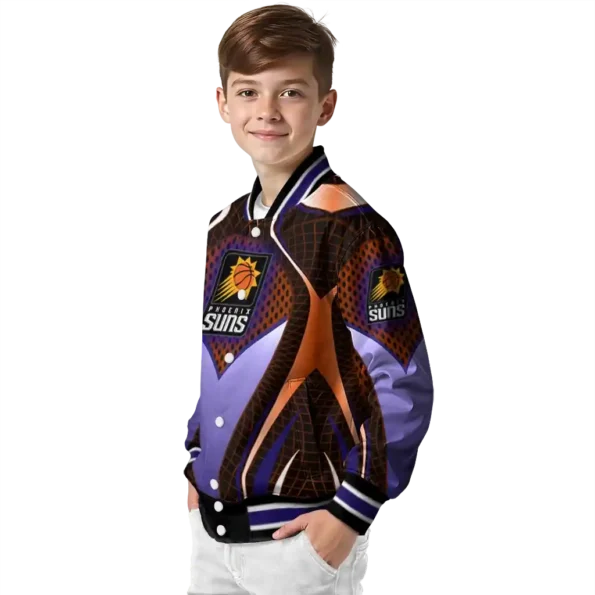 personalized phoenix suns mesh chest black varsity jacket trendy.webp