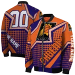 personalized phoenix suns star burst purple bomber jacket best selling