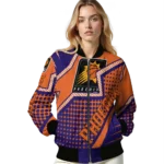 personalized phoenix suns star burst purple bomber jacket best selling