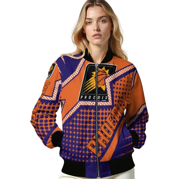 personalized phoenix suns star burst purple bomber jacket latest model
