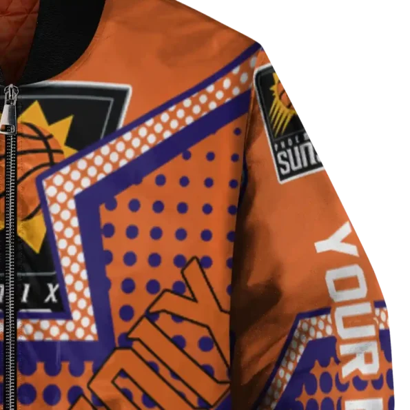 personalized phoenix suns star burst purple bomber jacket premium grade