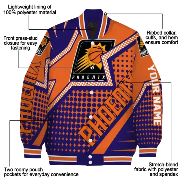 personalized phoenix suns star burst purple varsity jacket new arrival.webp