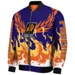personalized phoenix suns winged blaze purple white bomber jacket best selling