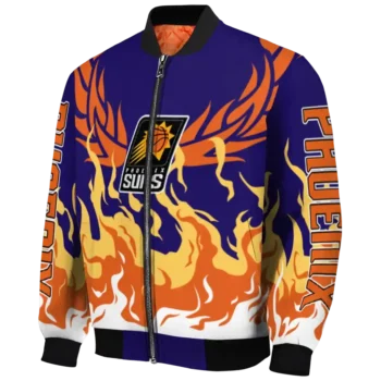 personalized phoenix suns winged blaze purple white bomber jacket best selling