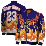 personalized phoenix suns winged blaze purple white bomber jacket best selling