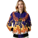 personalized phoenix suns winged blaze purple white bomber jacket best selling