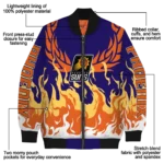 personalized phoenix suns winged blaze purple white bomber jacket best selling