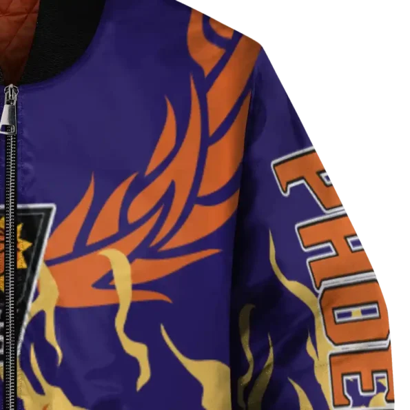 personalized phoenix suns winged blaze purple white bomber jacket premium grade
