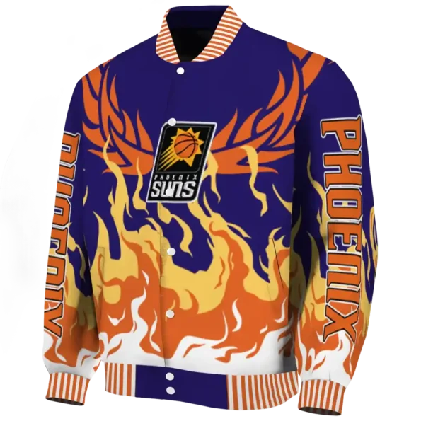 personalized phoenix suns winged blaze purple white varsity jacket best selling.webp