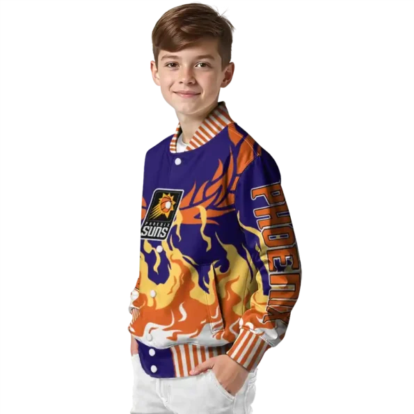 personalized phoenix suns winged blaze purple white varsity jacket trendy.webp