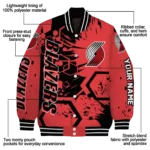 personalized portland trail blazers hexagon cluster red black varsity jacket best selling.webp