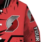 personalized portland trail blazers hexagon cluster red black varsity jacket best selling.webp