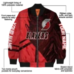 personalized portland trail blazers hexagon mesh red black bomber jacket best selling