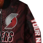 personalized portland trail blazers hexagon mesh red black bomber jacket best selling