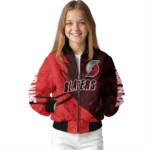 personalized portland trail blazers hexagon mesh red black bomber jacket best selling