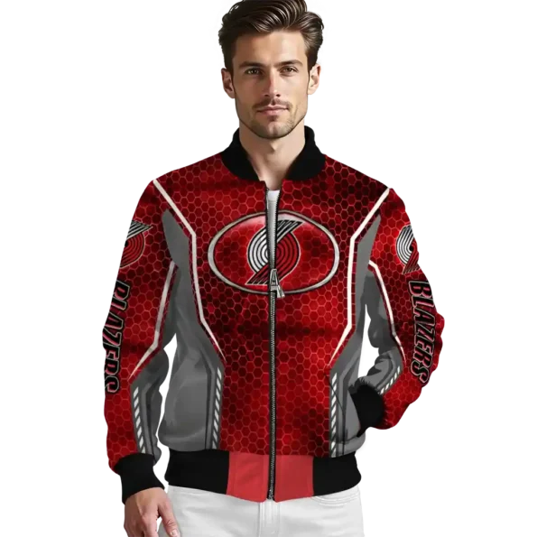 personalized portland trail blazers power plate red bomber jacket high quality
